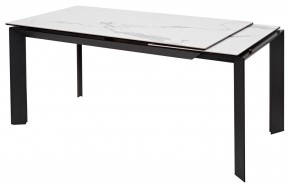 Стол CREMONA 140 HIGH GLOSS STATUARIO Белый мрамор глянцевый, керамика/ черный каркас, ®DISAUR в Заречном - zarechnyy.mebel24.online | фото 3
