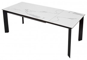 Стол CREMONA 140 HIGH GLOSS STATUARIO Белый мрамор глянцевый, керамика/ черный каркас, ®DISAUR в Заречном - zarechnyy.mebel24.online | фото 8