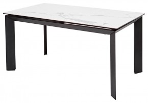 Стол CREMONA 140 MATTE STATUARIO Белый мрамор матовый, керамика/ черный каркас, ®DISAUR в Заречном - zarechnyy.mebel24.online | фото 1