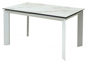 Стол CREMONA 160 KL-188 Контрастный мрамор / белый каркас, ®DISAUR в Заречном - zarechnyy.mebel24.online | фото 1
