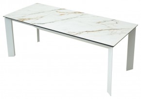 Стол CREMONA 180 KL-188 Контрастный мрамор матовый, итальянская керамика/ белый каркас, ®DISAUR в Заречном - zarechnyy.mebel24.online | фото 9