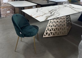 Стол ENNA 220 KL-188 Контрастный мрамор матовый, итальянская керамика/ каркас цвета шампань, ®DISAUR в Заречном - zarechnyy.mebel24.online | фото 8