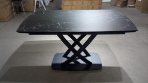 Стол FOGGIA 140 KL-116 Черный мрамор матовый, итальянская керамика/ черный каркас, ®DISAUR в Заречном - zarechnyy.mebel24.online | фото 2