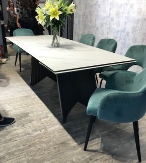 Стол IVAR 180 MARBLES KL-99 Белый мрамор, итальянская керамика/серый, ®DISAUR в Заречном - zarechnyy.mebel24.online | фото 6