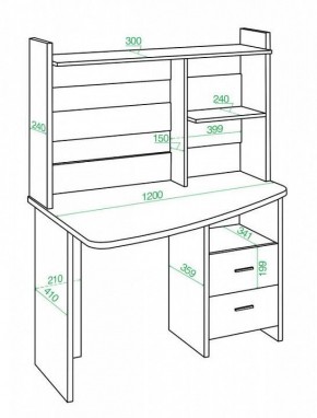 Стол компьютерный Домино Лайт СКЛ-Крл 120+НКЛ-120 в Заречном - zarechnyy.mebel24.online | фото 2