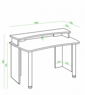 Стол компьютерный Домино Лайт СКЛ-Софт140+НКИЛ140 в Заречном - zarechnyy.mebel24.online | фото 3