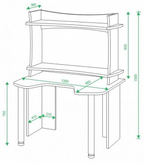 Стол компьютерный Домино lite СКЛ-Игр120 в Заречном - zarechnyy.mebel24.online | фото 2