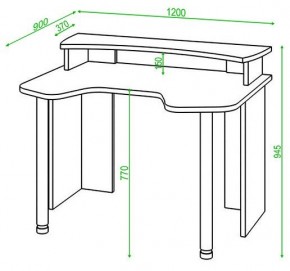 Стол компьютерный Домино Lite СКЛ-Игр120+НКИЛ120 в Заречном - zarechnyy.mebel24.online | фото 2