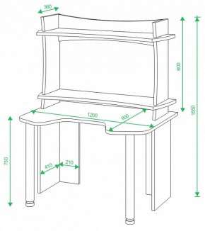 Стол компьютерный Домино Lite СКЛ-Игр120+НКИЛ120ВЛ в Заречном - zarechnyy.mebel24.online | фото 2