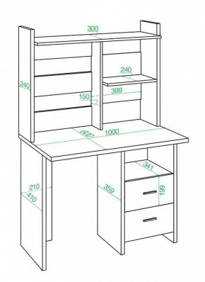 Стол компьютерный Домино Lite СКЛ-Прям100Р+НКЛ-100 в Заречном - zarechnyy.mebel24.online | фото 2