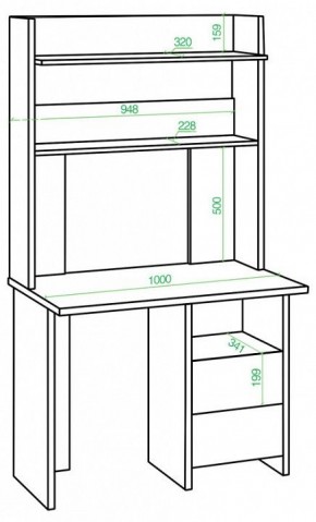 Стол компьютерный Домино Lite СКЛ-Прям100Р+НКЛХ-100 в Заречном - zarechnyy.mebel24.online | фото 2
