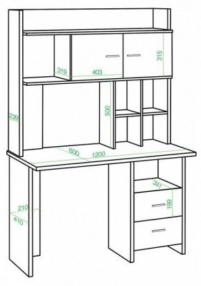 Стол компьютерный Домино lite СКЛ-Прям120+НКЛХ-120 в Заречном - zarechnyy.mebel24.online | фото 2