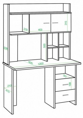 Стол компьютерный Домино Lite СКЛ-Прям120Р+НКЛХ-120 в Заречном - zarechnyy.mebel24.online | фото 2