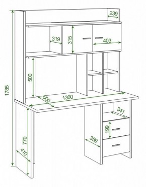 Стол компьютерный Домино Lite СКЛ-Прям130+НКЛХ-130 в Заречном - zarechnyy.mebel24.online | фото 2