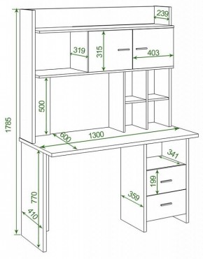 Стол компьютерный Домино Lite СКЛ-Прям130Р+НКЛХ-130 в Заречном - zarechnyy.mebel24.online | фото 2