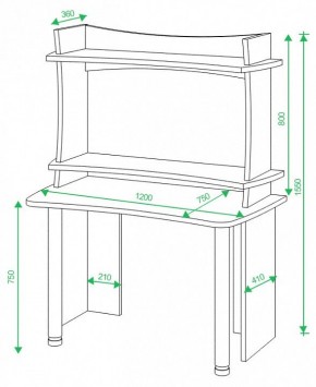 Стол компьютерный Домино Lite СКЛ-Софт120+НКИЛ120 в Заречном - zarechnyy.mebel24.online | фото 2