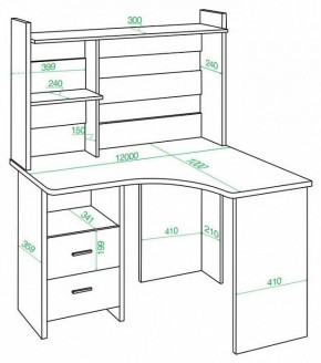 Стол компьютерный Домино Lite СКЛ-Угл120+НКЛХ-120 в Заречном - zarechnyy.mebel24.online | фото 2