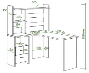 Стол компьютерный Домино Lite СКЛ-Угл130+НКЛ-120 в Заречном - zarechnyy.mebel24.online | фото 2