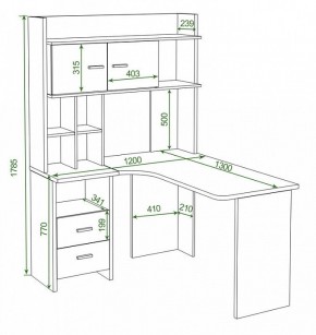 Стол компьютерный Домино Lite СКЛ-Угл130+НКЛХ-120 в Заречном - zarechnyy.mebel24.online | фото 2