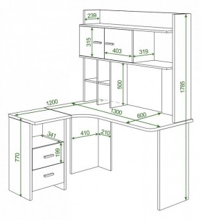 Стол компьютерный Домино Lite СКЛ-Угл130+НКЛХ-130 в Заречном - zarechnyy.mebel24.online | фото 2