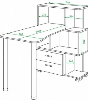 Стол компьютерный Домино СЛ-5-3СТ-2+БЯ в Заречном - zarechnyy.mebel24.online | фото 2