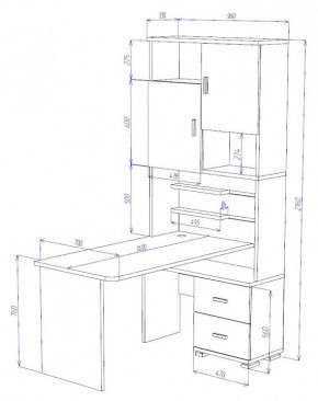 Стол компьютерный Домино СР-720/140 в Заречном - zarechnyy.mebel24.online | фото 2