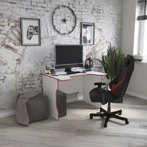 Стол компьютерный ВАРДИГ K2 100x82, белый/красный в Заречном - zarechnyy.mebel24.online | фото 4