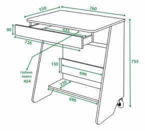 Стол письменный Домино Нельсон СК-7 в Заречном - zarechnyy.mebel24.online | фото 2