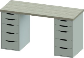 Стол письменный Ингар 2/55 140x75x55, дуб беленый/белый в Заречном - zarechnyy.mebel24.online | фото 2