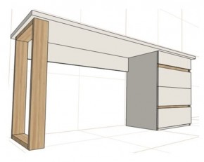 Стол письменный с тумбой 4 ящика (1250) в Заречном - zarechnyy.mebel24.online | фото 2
