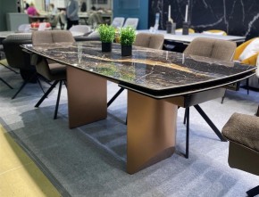 Стол ПУАНТО 200 TITANIUM LAWA NERO, керамика / МЕДЬ каркас М-City в Заречном - zarechnyy.mebel24.online | фото 2
