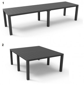 Стол раскладной Джули (Julie Double table 2 configurations) Графит в Заречном - zarechnyy.mebel24.online | фото