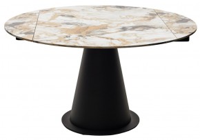 Стол TERAMO 135 GLOSS GRAND JADE SOLID CERAMIC, керамика, поворотн.механизм / Черный каркас, ®DISAUR в Заречном - zarechnyy.mebel24.online | фото