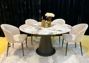 Стол TERAMO 135 GLOSS GRAND JADE SOLID CERAMIC, керамика, поворотн.механизм / Черный каркас, ®DISAUR в Заречном - zarechnyy.mebel24.online | фото 2