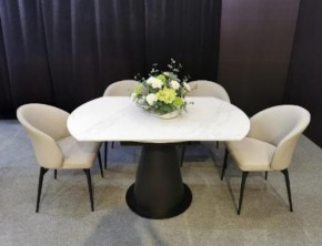 Стол TERAMO 135 GLOSS GRAND JADE SOLID CERAMIC, керамика, поворотн.механизм / Черный каркас, ®DISAUR в Заречном - zarechnyy.mebel24.online | фото 3