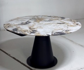Стол TERAMO 135 GLOSS GRAND JADE SOLID CERAMIC, керамика, поворотн.механизм / Черный каркас, ®DISAUR в Заречном - zarechnyy.mebel24.online | фото 5