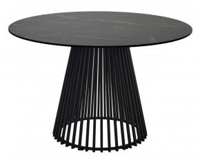 Стол TERNI 120 MATT BLACK MARBLE SOLID CERAMIC Черный мрамор матовый, керамика /Черн.каркас, ®DISAUR в Заречном - zarechnyy.mebel24.online | фото