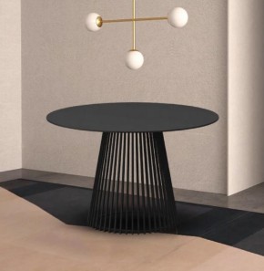 Стол TERNI 120 MATT BLACK MARBLE SOLID CERAMIC Черный мрамор матовый, керамика /Черн.каркас, ®DISAUR в Заречном - zarechnyy.mebel24.online | фото 2
