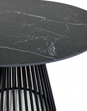Стол TERNI 120 MATT BLACK MARBLE SOLID CERAMIC Черный мрамор матовый, керамика /Черн.каркас, ®DISAUR в Заречном - zarechnyy.mebel24.online | фото 4
