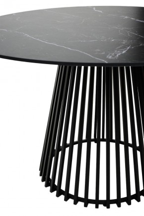 Стол TERNI 120 MATT BLACK MARBLE SOLID CERAMIC Черный мрамор матовый, керамика /Черн.каркас, ®DISAUR в Заречном - zarechnyy.mebel24.online | фото 5