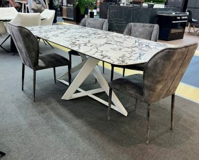 Стол VICENZA 220 BULGARI WHITE, керамика / белый, ®DISAUR в Заречном - zarechnyy.mebel24.online | фото 2