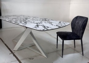 Стол VICENZA 220 BULGARI WHITE, керамика / белый, ®DISAUR в Заречном - zarechnyy.mebel24.online | фото 4
