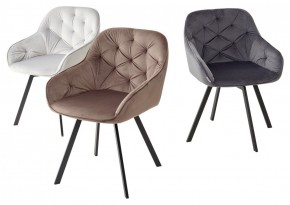 Стул GALE 360 град. поворот. BLUVEL-03 LIGHT GREY, велюр/ черный каркас, М-City в Заречном - zarechnyy.mebel24.online | фото 2