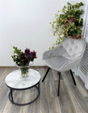 Стул GALE 360 град. поворот. BLUVEL-03 LIGHT GREY, велюр/ черный каркас, М-City в Заречном - zarechnyy.mebel24.online | фото 6