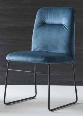 Стул GRETA CB/1904 MET.P15 MATT BLACK/ VENICE S0J OCEAN BLUE в Заречном - zarechnyy.mebel24.online | фото