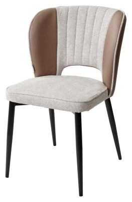 Стул HERMES WZ2042-02 светло-бежевый фактурный велюр/ HK017-31 серо-коричневый PU, М-City в Заречном - zarechnyy.mebel24.online | фото 1