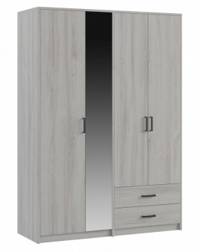 СВЕТЛАНА LOFT Шкаф 4 двери с зеркалом (сосна белая loft) в Заречном - zarechnyy.mebel24.online | фото