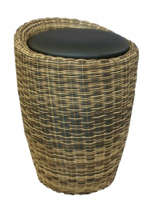 Табурет с местом для хранения LM-1100Rattan, чёрный в Заречном - zarechnyy.mebel24.online | фото