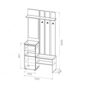 Токио Вешалка с зеркалом в Заречном - zarechnyy.mebel24.online | фото 3