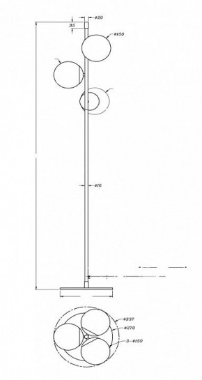 Торшер Maytoni Nostalgia MOD048FL-03G в Заречном - zarechnyy.mebel24.online | фото 3